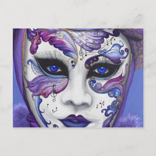 Carte Postale Masque de carnaval pourpre par PSOVART