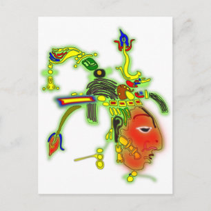 Carte Postale Masque de peinture amusant visage tribal