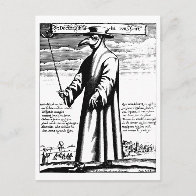 Carte Postale Masque de peste du docteur On se reverra (Devant)