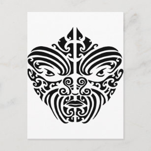 Carte Postale Masque de tatouage tribal maori