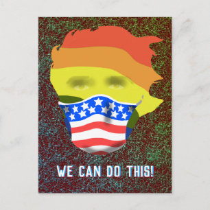 Carte Postale MASQUE DE VISAGE DE QUARANTAINE COVID 19 par Slipp