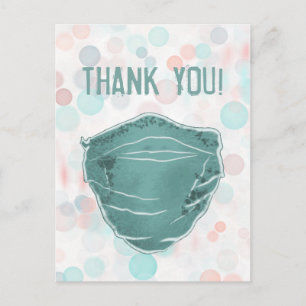 Carte Postale masque de visage merci