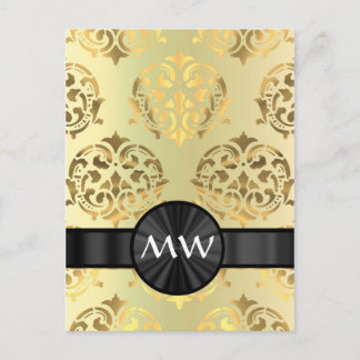 Carte Postale Masque d'or monogrammé
