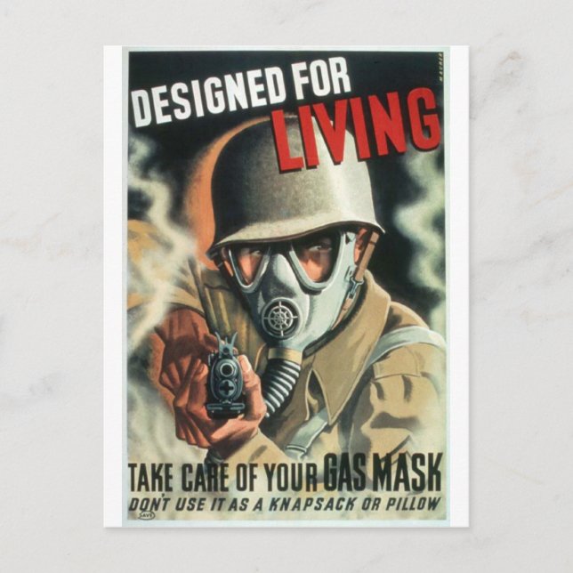 Carte Postale Masque gaz (Devant)