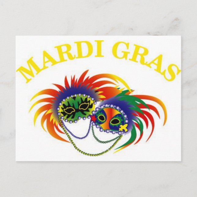 Carte Postale Masque Mardi Gras (Devant)