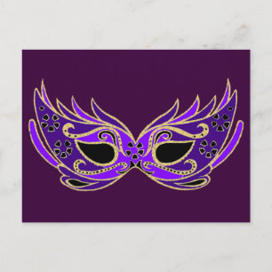 Carte Postale Masque masqué royal violet