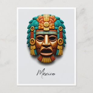 Carte Postale Masque maya Voyage Mexique