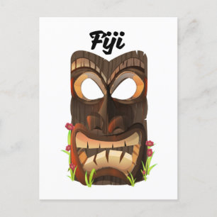 Carte Postale masque sculpté des Fidji