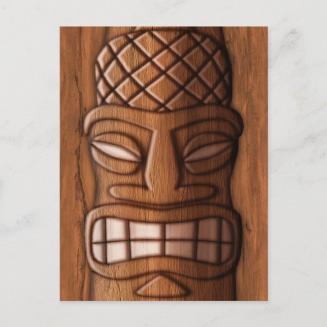 Carte Postale Masque Tiki en bois (Devant)