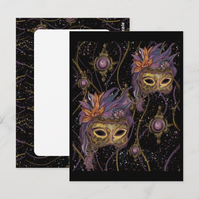 CARTE POSTALE MASQUERADE VENISE  ART      (Devant / Derrière)