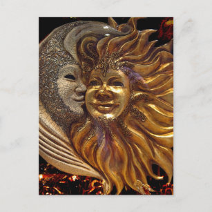 Carte Postale Masques carnavals Sun et Moon italiens