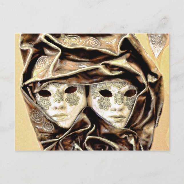 Carte Postale Masques de Carnaval de Venise (Devant)