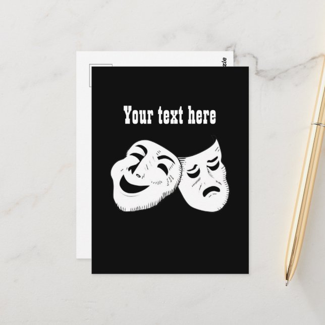 Carte Postale Masques de films cool personnalisables (Devant/Arrière en situation)