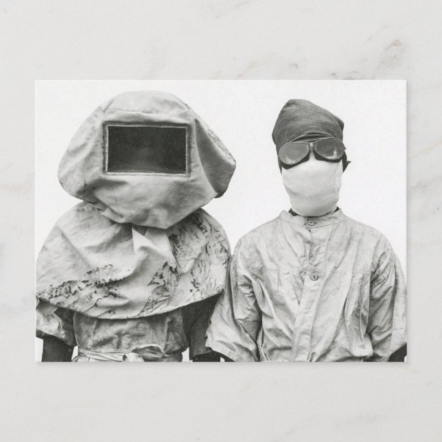 Carte Postale Masques d'expérimentation de la peste Reproduction (Devant)