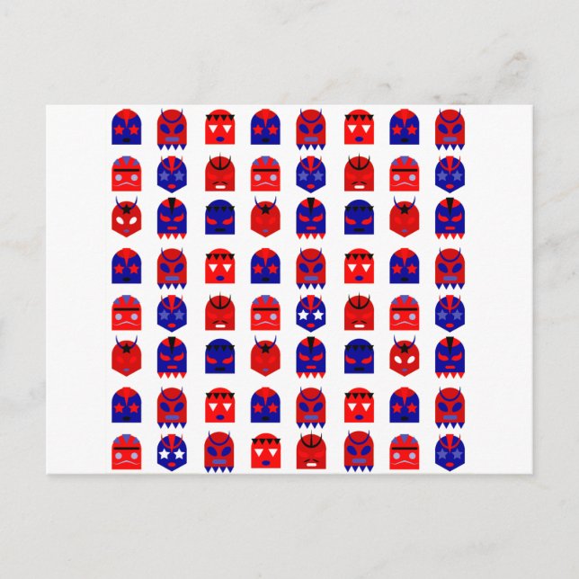 Carte Postale masques lucha libre (Devant)