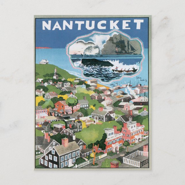 Carte Postale Massachusetts de Nantucket vintage (Devant)