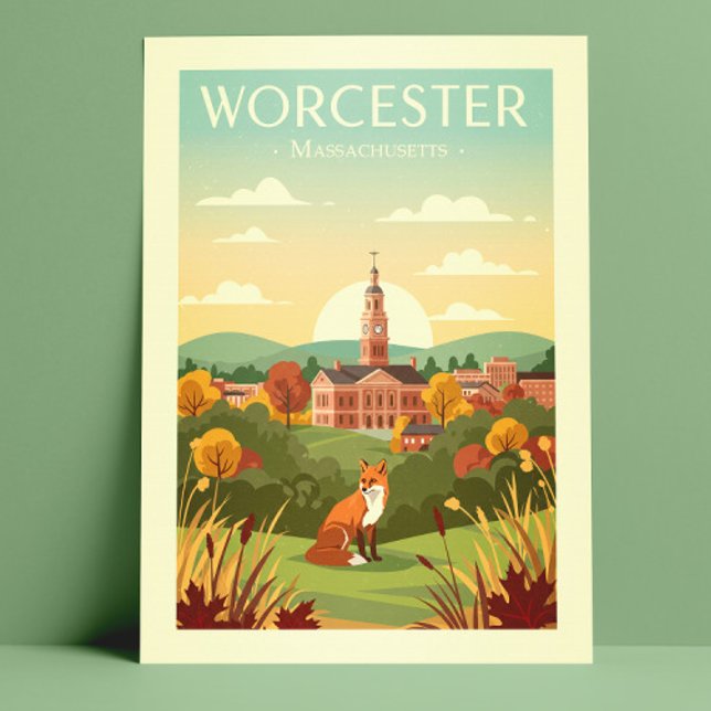 Carte Postale Massachusetts de Worcester vintage (Créateur téléchargé)