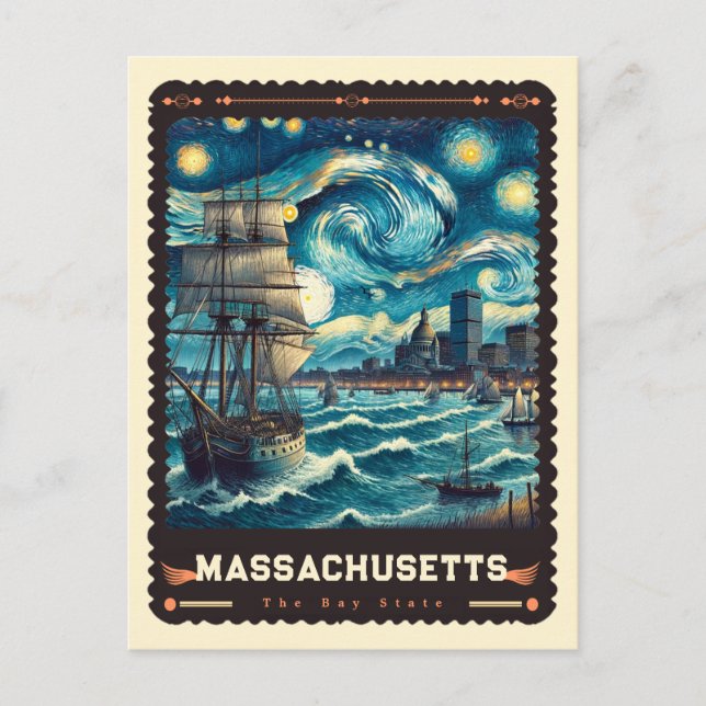 Carte Postale Massachusetts | Inspiré de Vincent Van Gogh (Devant)