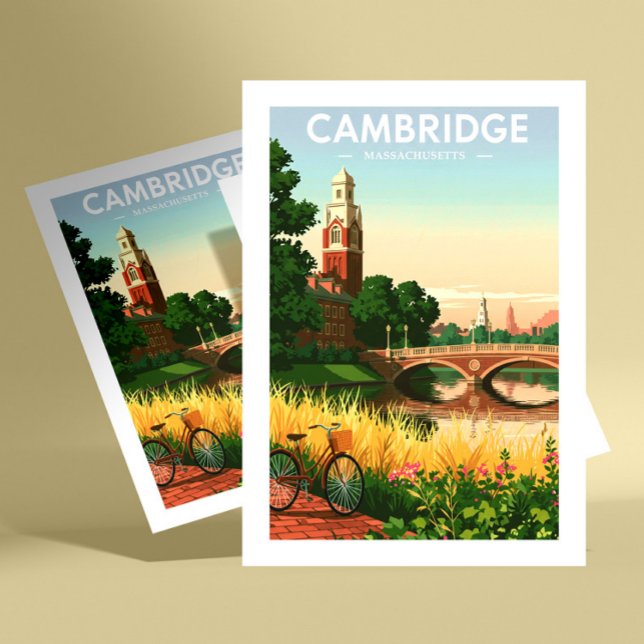 Carte Postale Massachusetts vintage de Cambridge (Créateur téléchargé)