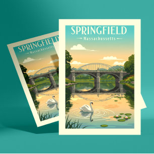 Carte Postale Massachusetts vintage Springfield
