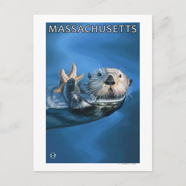 Carte Postale MassachusettsScène de Otter de mer (Devant)