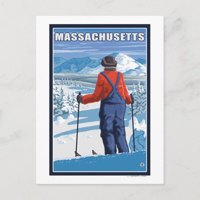 Carte Postale MassachusettsSkier Admirer Vue (Devant)