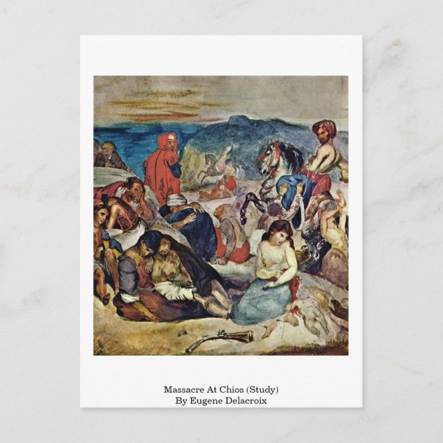 Carte Postale Massacre À Chios (Étude) Par Eugene Delacroix (Devant)