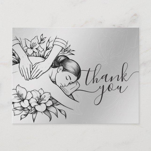 Carte Postale Massage Thérapie Guérison Mains Énergie Spa Bien-ê (Devant)