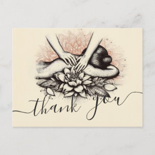 Carte Postale Massage Thérapie Guérison Mains Énergie Spa Bien-ê