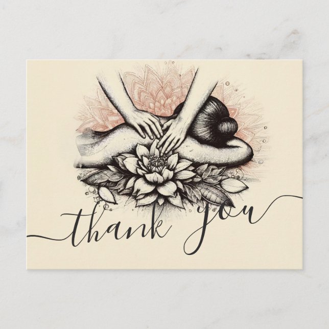 Carte Postale Massage Thérapie Guérison Mains Énergie Spa Bien-ê (Devant)