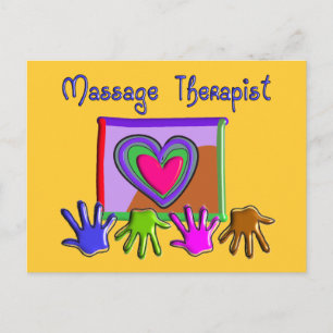 Carte Postale Massage Thérapiste Funky Art Design Cadeaux