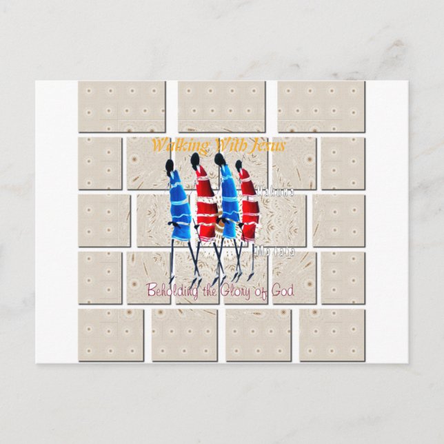 Carte Postale Massai Morans art chrétien Imprimer (Devant)