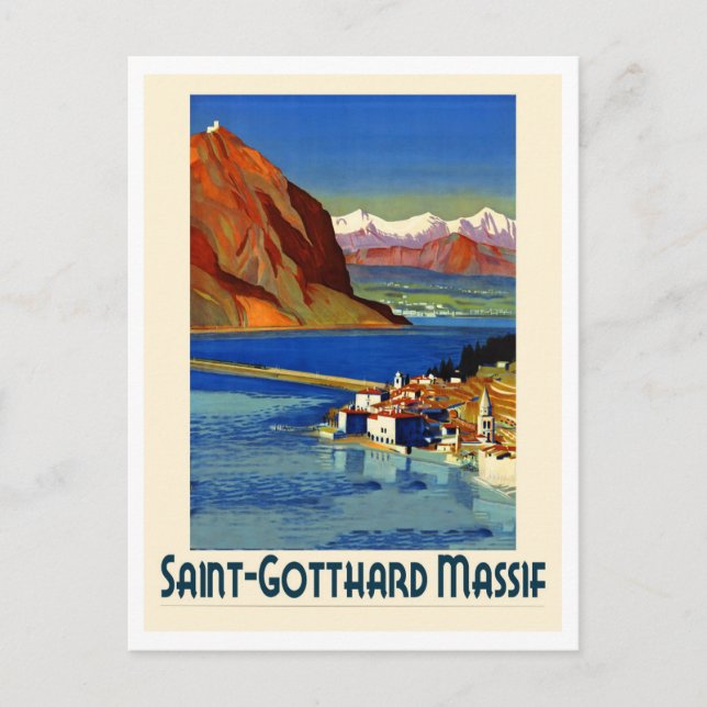 Carte Postale Massif Saint Gotthard, Rétro Voyage (Devant)