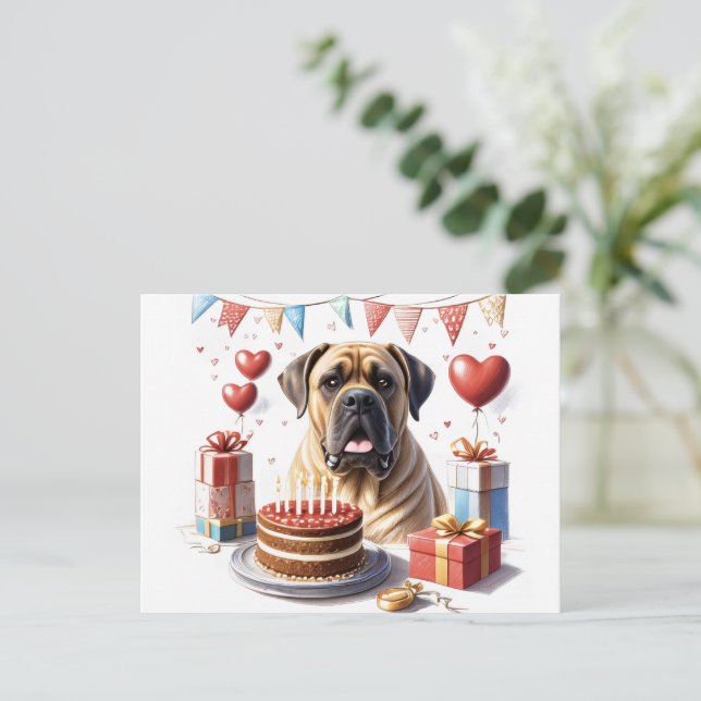Carte Postale Mastiff à une fête (Debout devant)