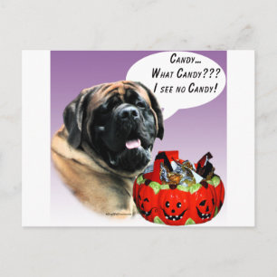 Carte Postale Mastiff (abricot) HalloweenCandy