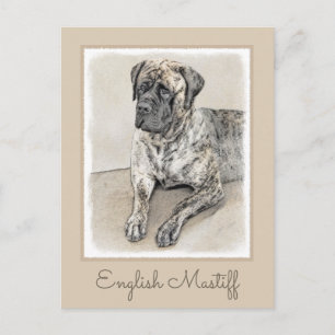 Carte Postale Mastiff anglais (Brindle) Peinture - Chien Art
