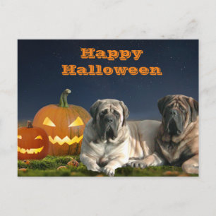 Carte Postale Mastiff anglais d'Halloween Joyeux Halloween