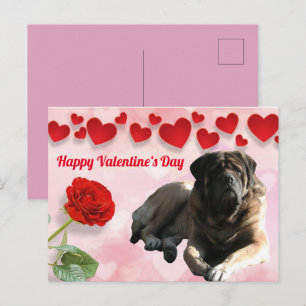 Carte postale Mastiff anglais Saint-Valentin 