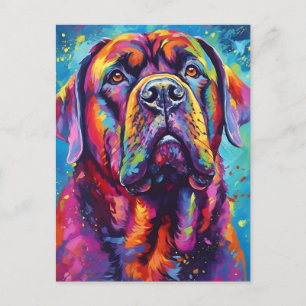 Carte Postale Mastiff coloré