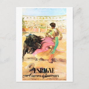 Carte Postale Matador Espagne Affiche de voyage vintage restauré