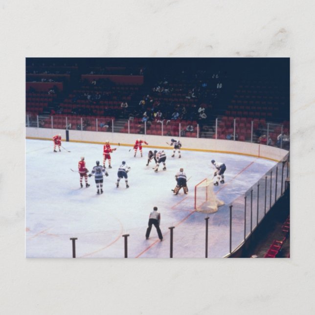 Carte Postale Match vintage de hockey sur glace (Devant)