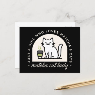 Carte Postale Matcha et amoureux de les chats amusants cite esth