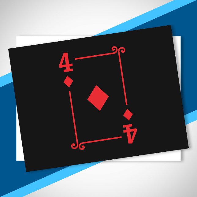 Carte Postale Matching Four Diamonds Suit Playing Cards Modern 4 (Créateur téléchargé)