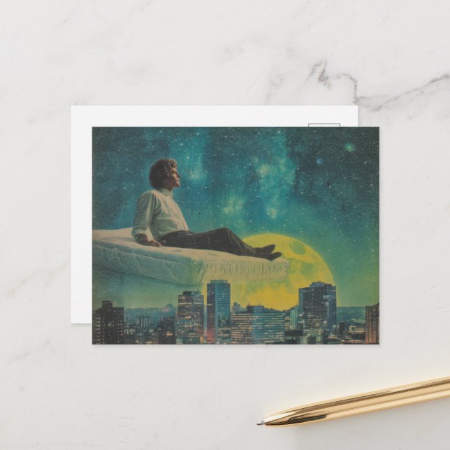 Carte Postale Matelas Flottants Magique Au-Dessus De La Pleine l (Devant/Arrière en situation)