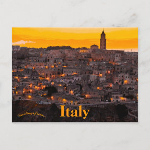 Carte Postale Matera Italie au coucher du soleil