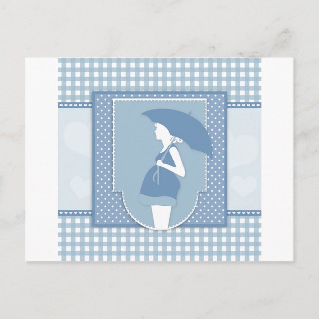Carte Postale maternité bleue (Devant)