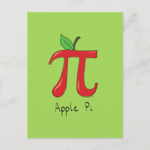 Carte Postale Math Apple Pi Symbole Enseignant Cute Carton