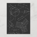 Carte Postale Math blackboard<br><div class="desc">Math formulas and graphics on blackboard</div>