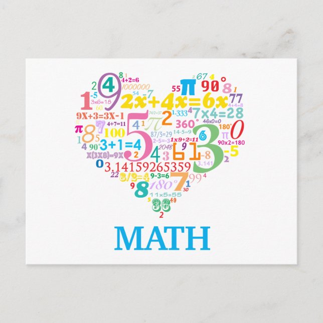 Carte Postale Math du cœur (Devant)