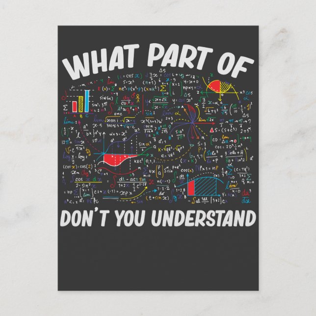 Carte Postale Math Enseignant Algebra Quelle partie de ne pas vo (Devant)